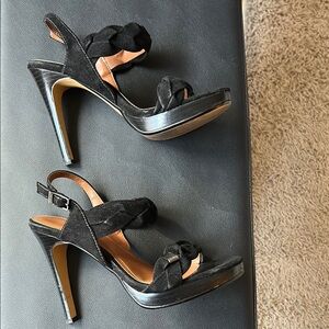 Calvin Klein Black Stiletto Heels Strappy Design